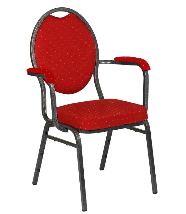 Stackchair Marseille rood met armleuningen