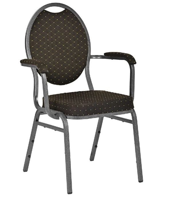 Stackchair Marseille zwart gouden punt met armleuningen