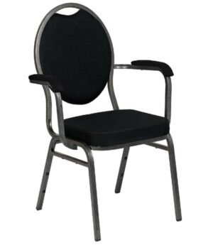 Stackchair Marseille zwart met armleuningen