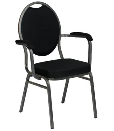 Stackchair Marseille zwart met armleuningen