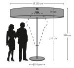 Parasol Frou-Frou - Afmetingen