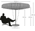 Parasol Frou-Frou - Afmetingen