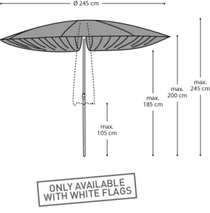 Parasol Paddo - Afmetingen