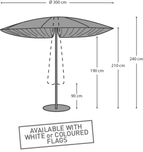 Parasol Paddo - Afmetingen