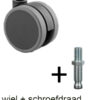 wiel + schroefdraad