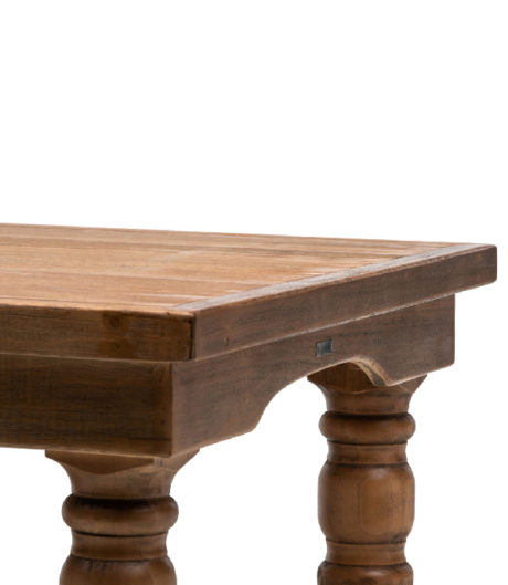 Farm table detail zijkant blad hout iepenhout