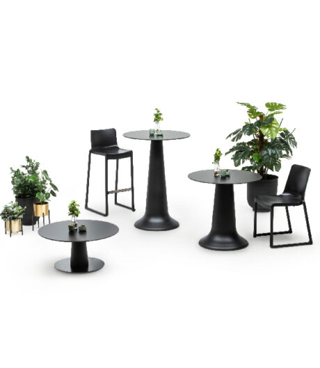 statafel vase dinner lounge zwart kasar milton sfeer