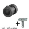 11-0050 zwenkwiel 40 mm basic met stift op plaat