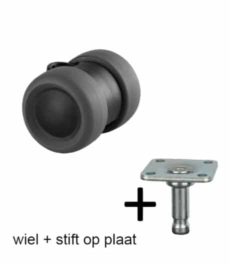 11-0050 zwenkwiel 40 mm basic met stift op plaat