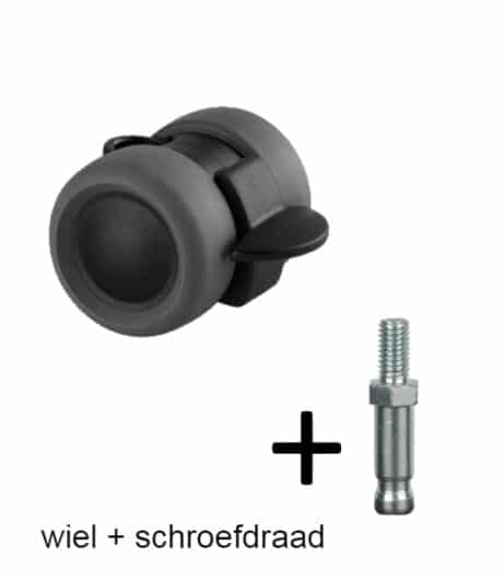 11-0060 zwenkwiel 40 mm basic met rem met schroefdraad