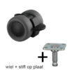 11-0060 zwenkwiel 40 mm basic met rem met stift op plaat