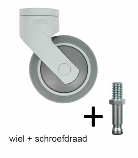 11-4000 design zwenkwiel 75 mm met schroefdraad
