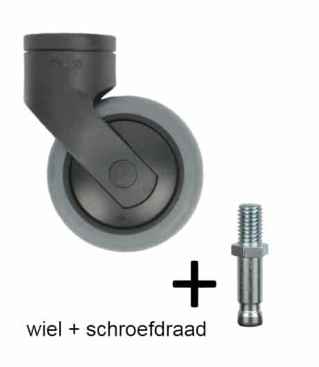 11-4050 design zwenkwiel 75 mm met schroefdraad