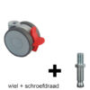 11-5010 zwenkwiel met rem 75 mm met schroefdraad