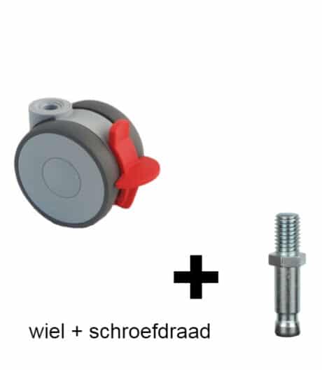 11-5010 zwenkwiel met rem 75 mm met schroefdraad