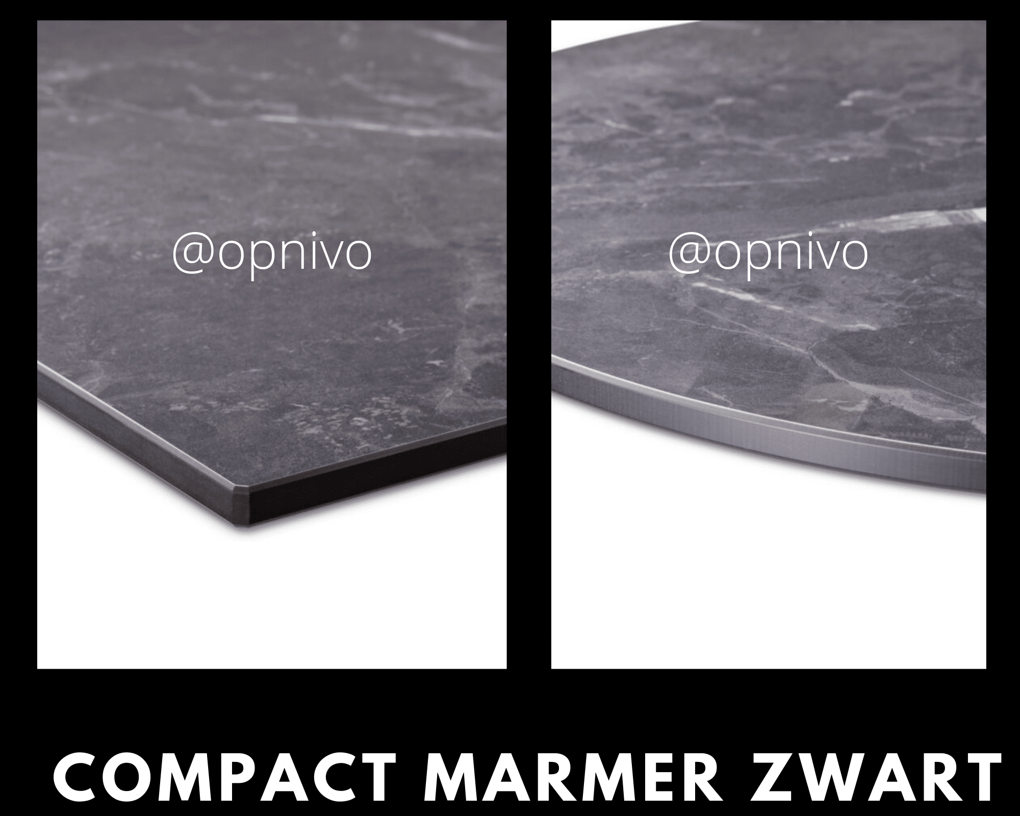 Tafelblad Compact marmer zwart