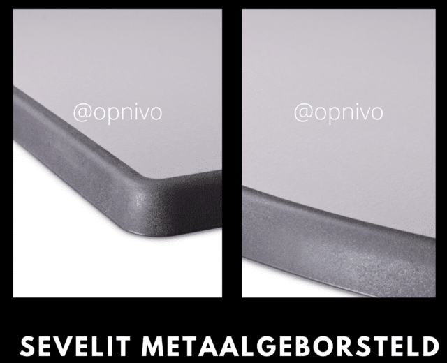 Tafelblad Sevelit metaalgeborsteld