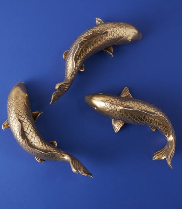 Decoratiefiguur Vis goud