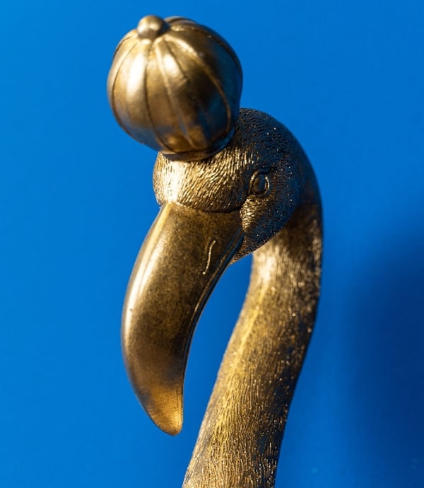 Flamingo wandobject goud