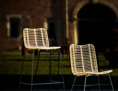 Palm barstool and chair 