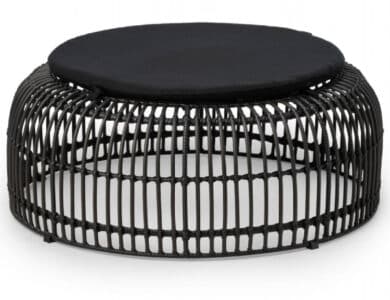 Palm table pouf zwart L met kussen