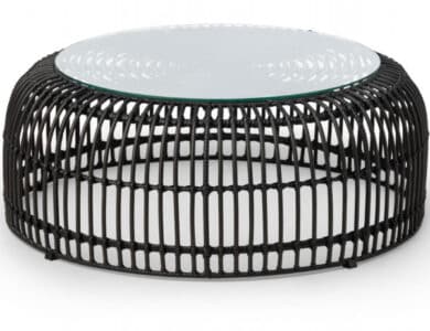Palm table pouf zwart L