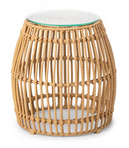 Palm table pouf beige M