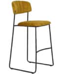 Stapelbare barkruk Delta velours goud-okergeel