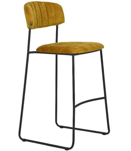 Stapelbare barkruk Delta velours goud-okergeel