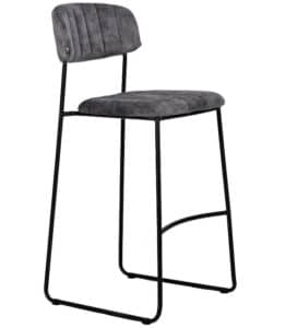 Stapelbare barkruk Delta velours grijs