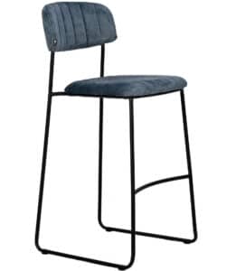 Stapelbare barkruk Delta velours petrol