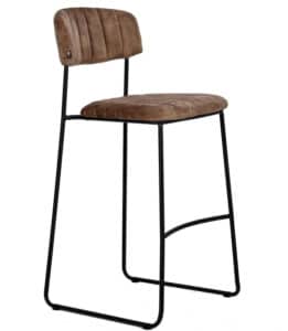 Stapelbare barkruk Delta velours zandbruin