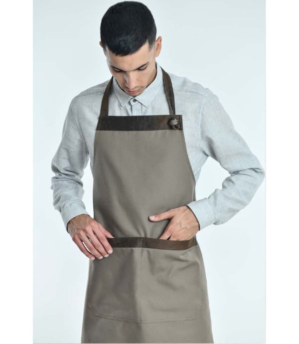 Cheffix Schort Ray taupe 75x80cm unisex