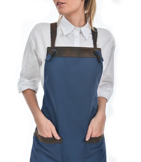 cheffix schort Twizzed blauw 70x75 cm