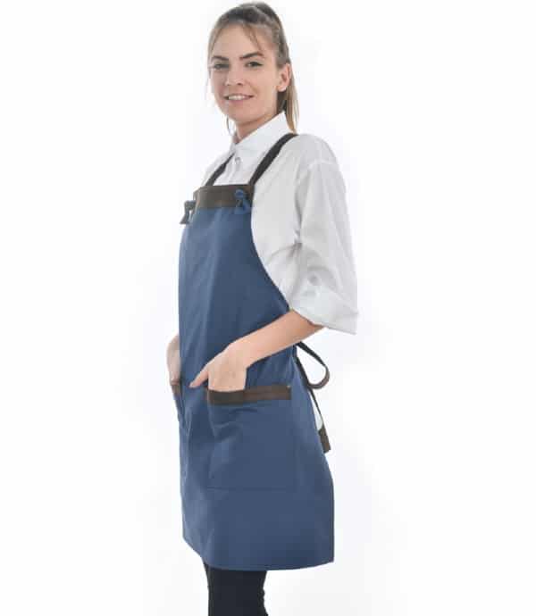 cheffix schort Twizzed blauw 70x75 cm