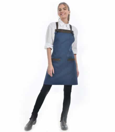 cheffix schort Twizzed blauw 70x75 cm