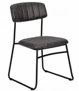 Stapelstoel Delta microfibre leather antraciet