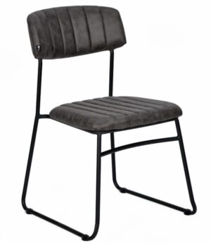 Stapelstoel Delta microfibre leather antraciet