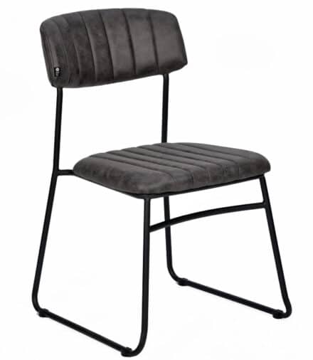 Stapelstoel Delta microfibre leather antraciet