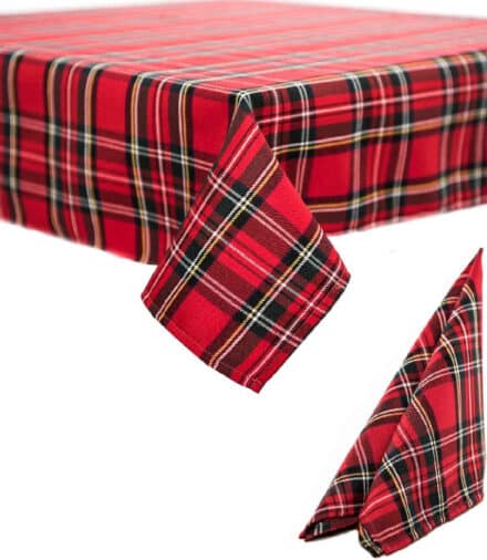Tafelkleed - servetten Schotse ruit