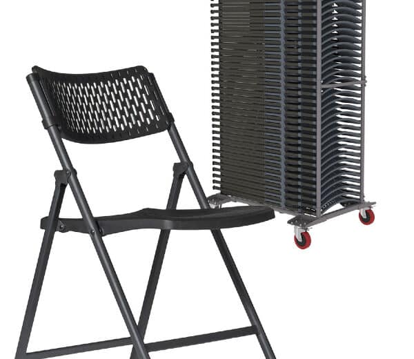 Aanbieding 31 Aran klapstoelen met transportkar