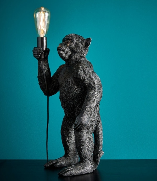 Tafellamp Aap Koko (55 cm) goud of zwart
