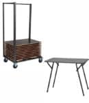 Transportkar met 30 examentafels Albury