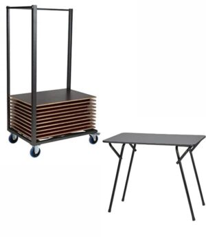 Transportkar met 30 examentafels Albury