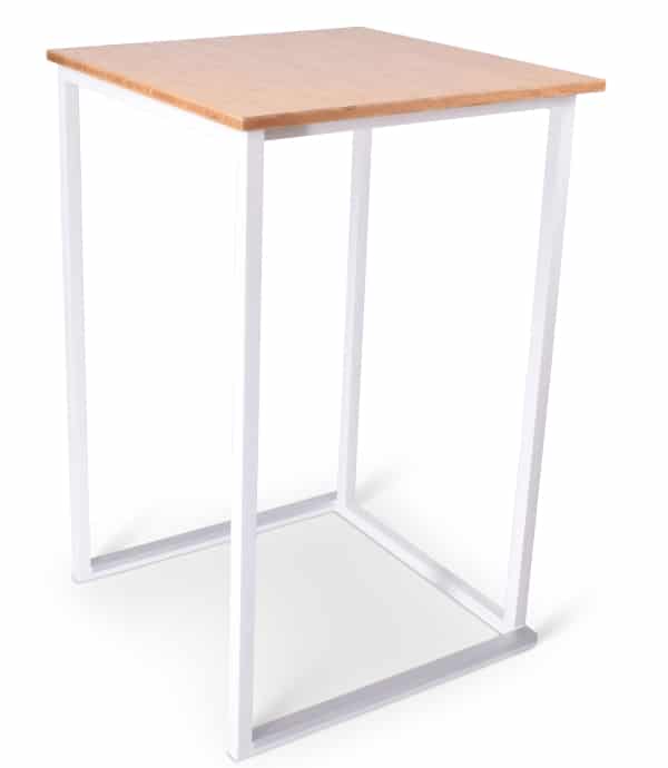 Statafel Kubo Timesquare wit - bamboo 70 x 70 cm
