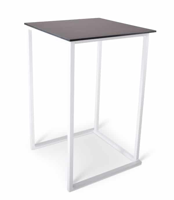 Statafel Kubo Timesquare wit - donkere teak compact 70 x 70 cm
