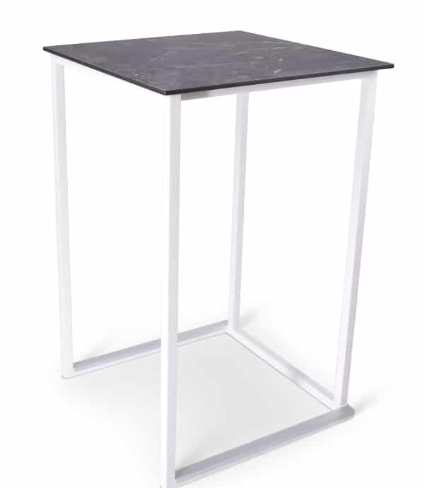 Statafel Kubo Timesquare wit - zwart marmer compact 70 x 70 cm