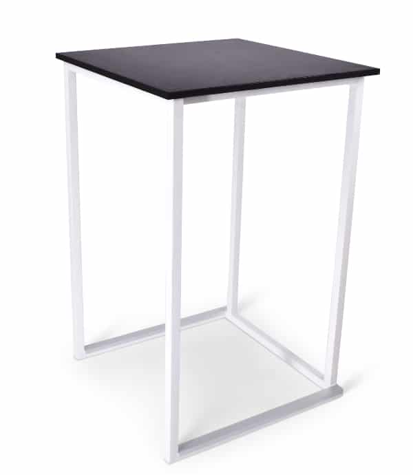 Statafel Kubo Timesquare wit - zwart melamine 70 x 70 cm