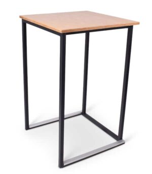 Statafel Kubo Timesquare zwart - bamboo 70 x 70 cm