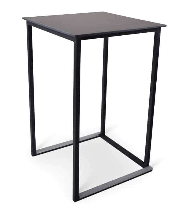 Statafel Kubo Timesquare zwart - donkere teak compact 70 x 70 cm